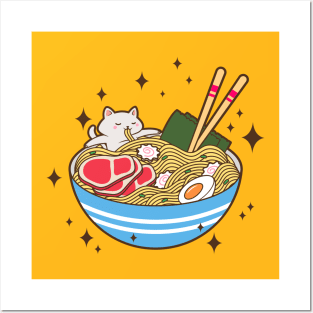 Cat a Ramen Posters and Art